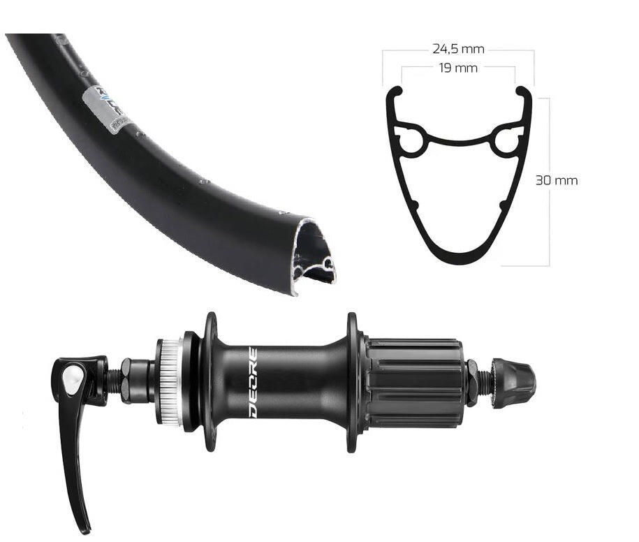 Koło tylne Roland 28 Dutch19 FH-M5100 Centerlock czarne