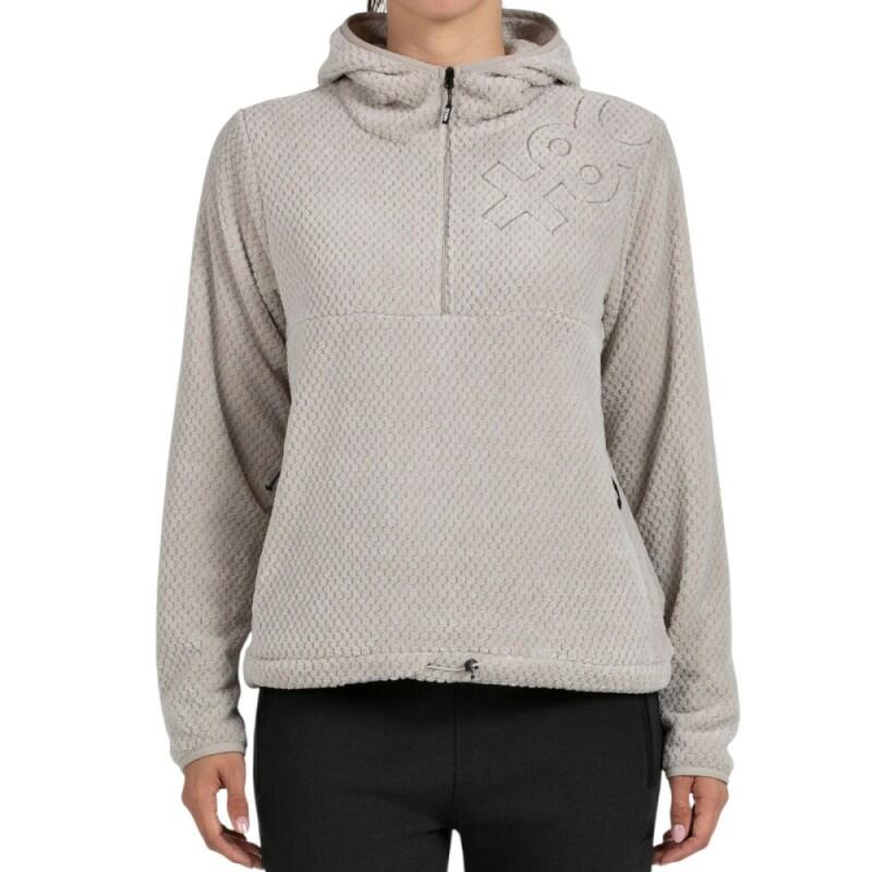 Bluza damska 8406 z półzameczkiem Diamond Fleece beżowa
