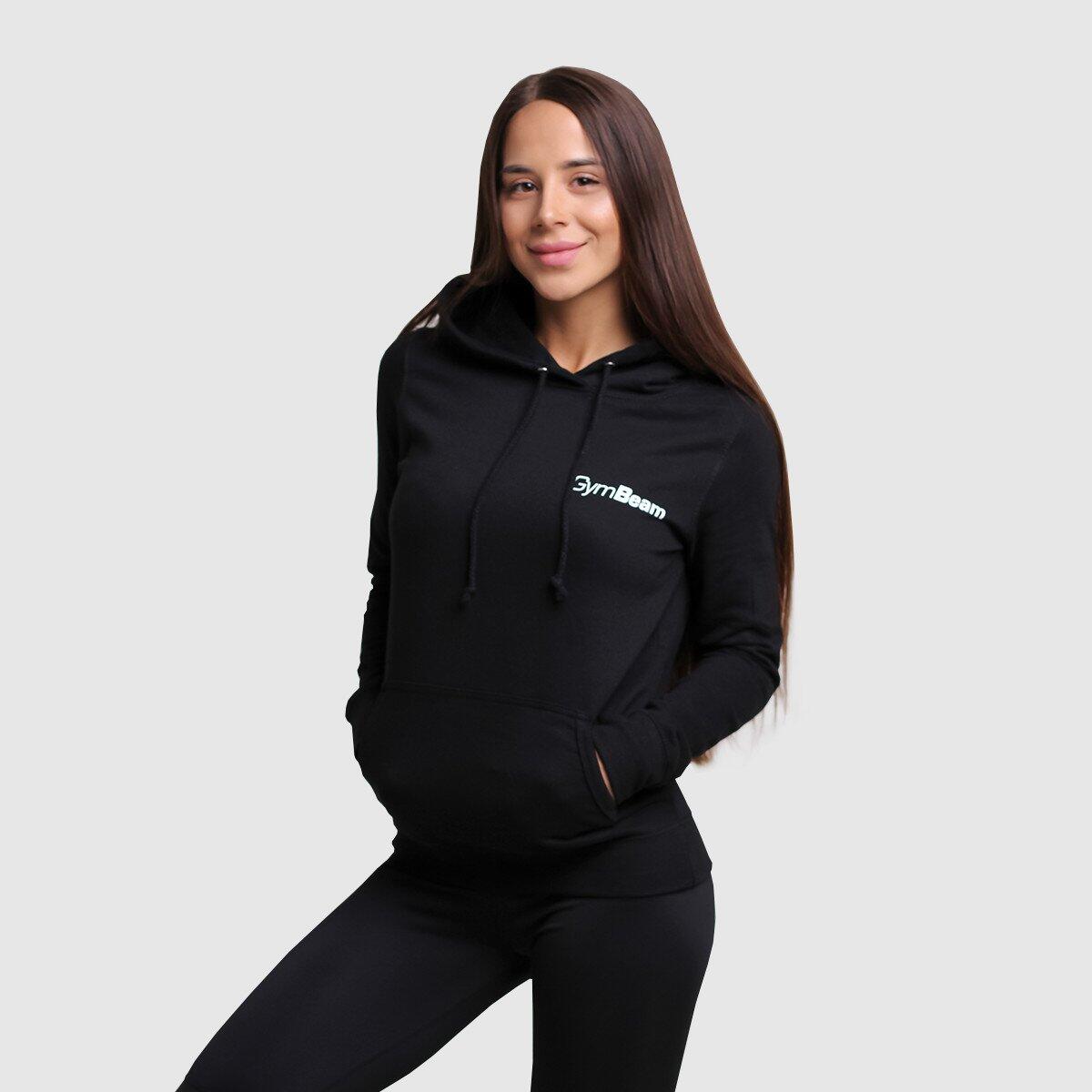 Bluza damska fitness z kapturem czarna PRO
