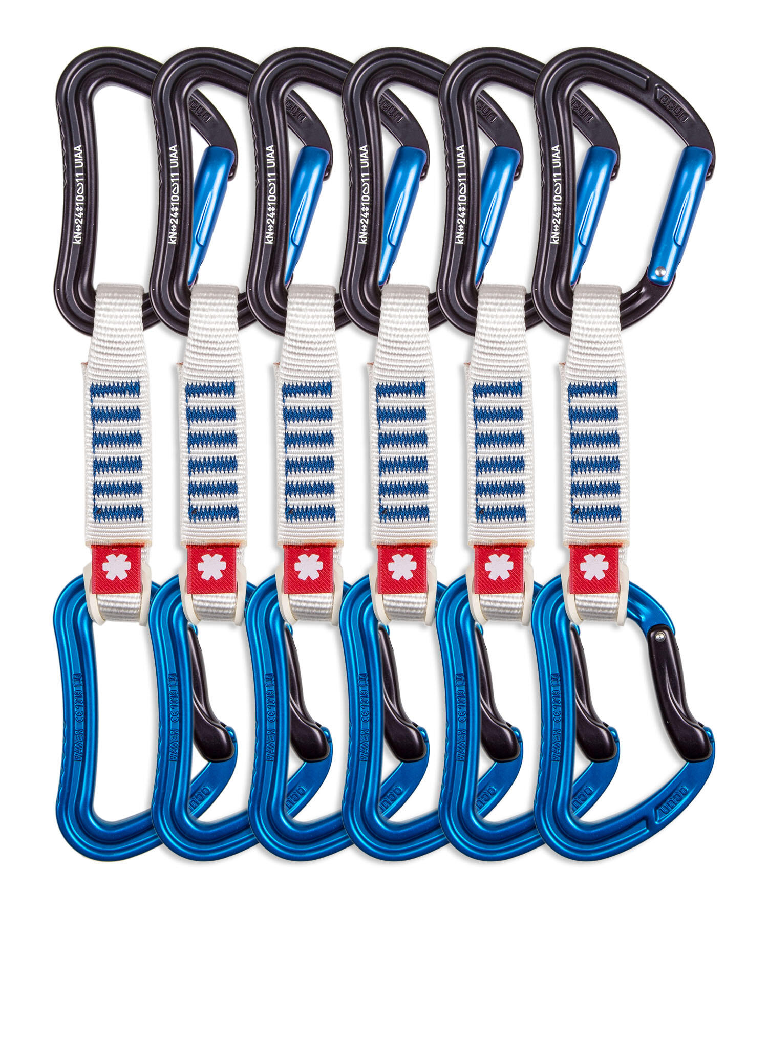 Ekspresy wspinaczkowe Ocun Raven QD Zoom PA 15/22 mm 12 cm 6-pack - blue