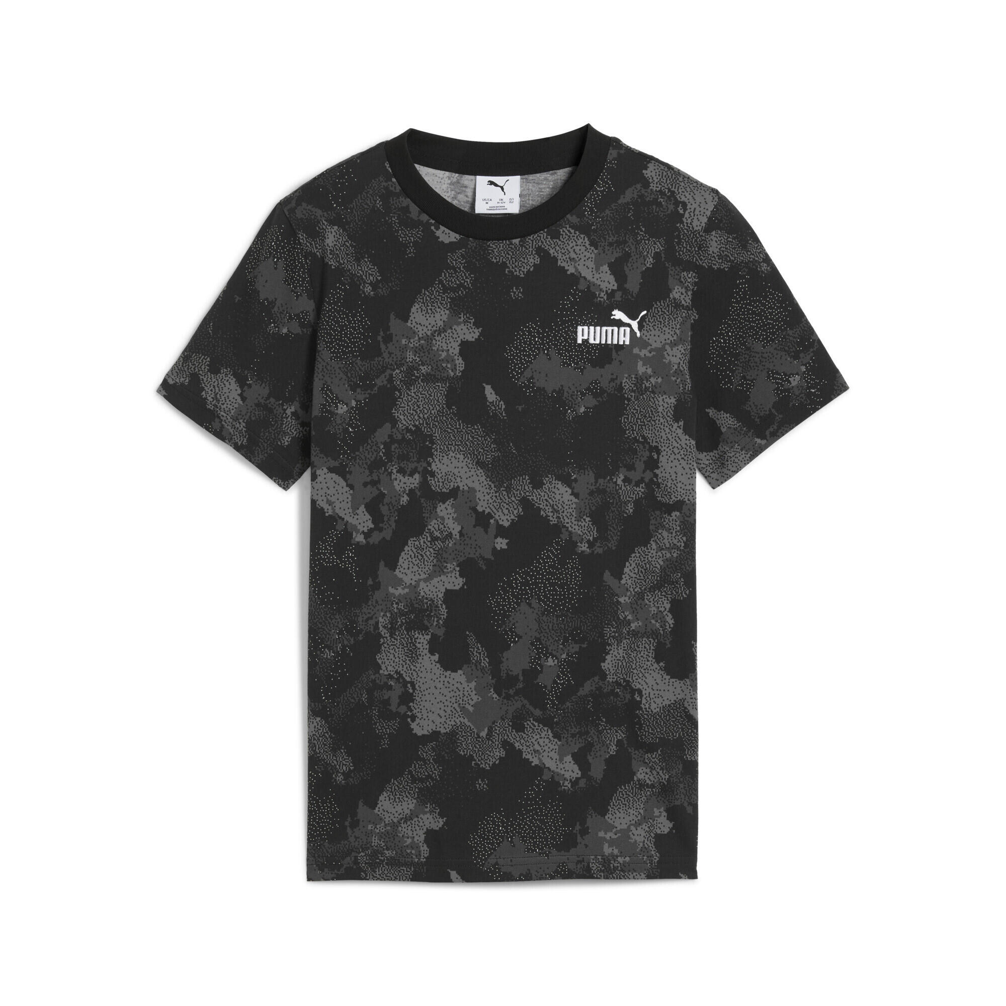 Młodzieżowa koszulka Essentials Camo z nadrukiem na całej powierzchni PUMA