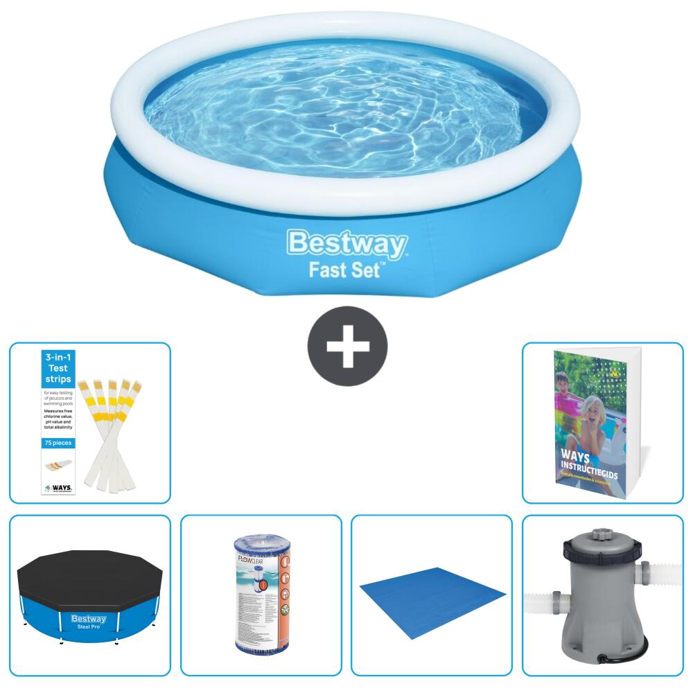 BESTWAY Basen Fast Set Okrągły - 305x66 cm - 7-częściowy S167