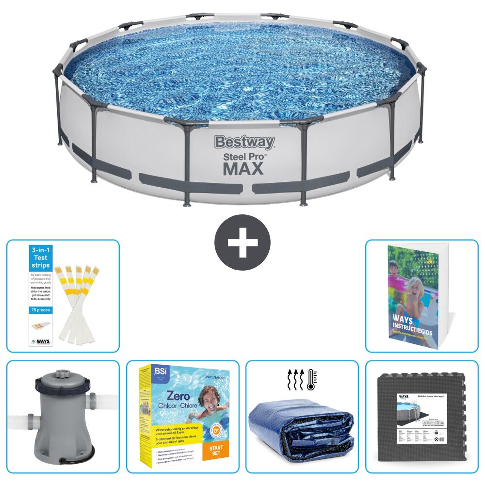 BESTWAY Basen Steel Pro MAX Okrągły - 366x76 cm - 7-częściowy S285