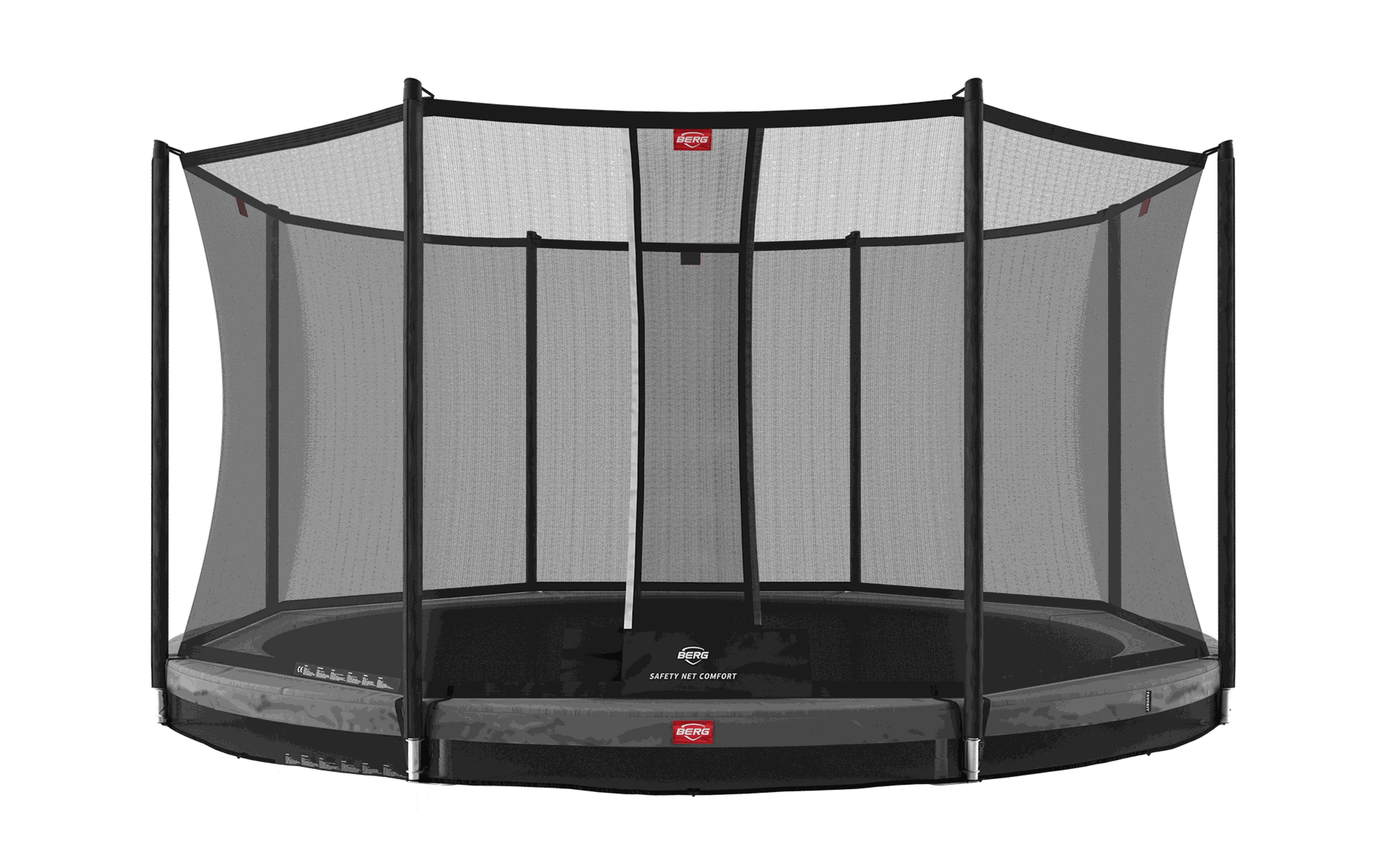 Trampolina Favorit InGround 380 + Siatka Bezp. Comfort Szary