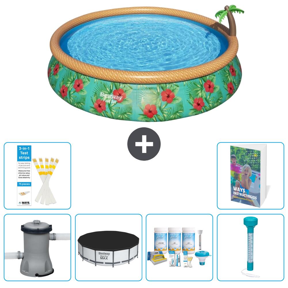BESTWAY Basen Fast Set Okrągły - 457x84 cm - 7-częściowy S226