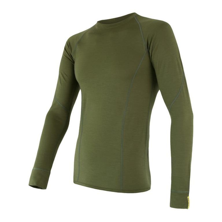 SENSOR Termoaktywna bluzka męska MERINO ACTIVE TEE LS-M-Oliwkowy