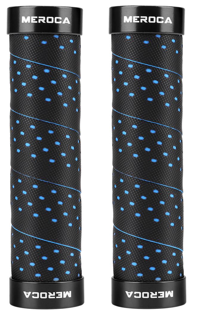 Chwyty rowerowe skręcane (owijka) Meroca Locking Grips czarno niebieskie