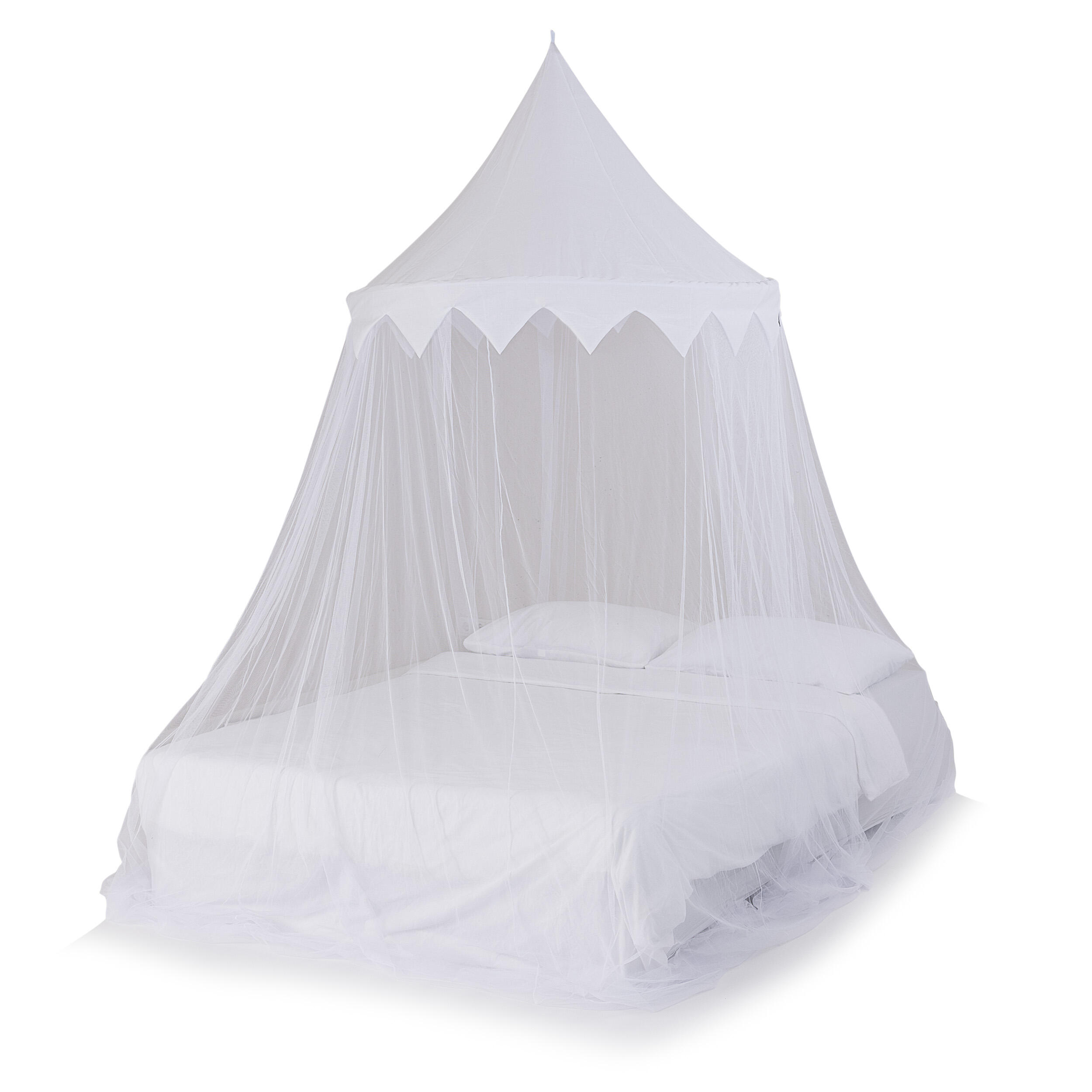 Moskitiera Marrakech XXL, Obwód 1400cm x wys.240cm, Górny pierścień 120cm Biała