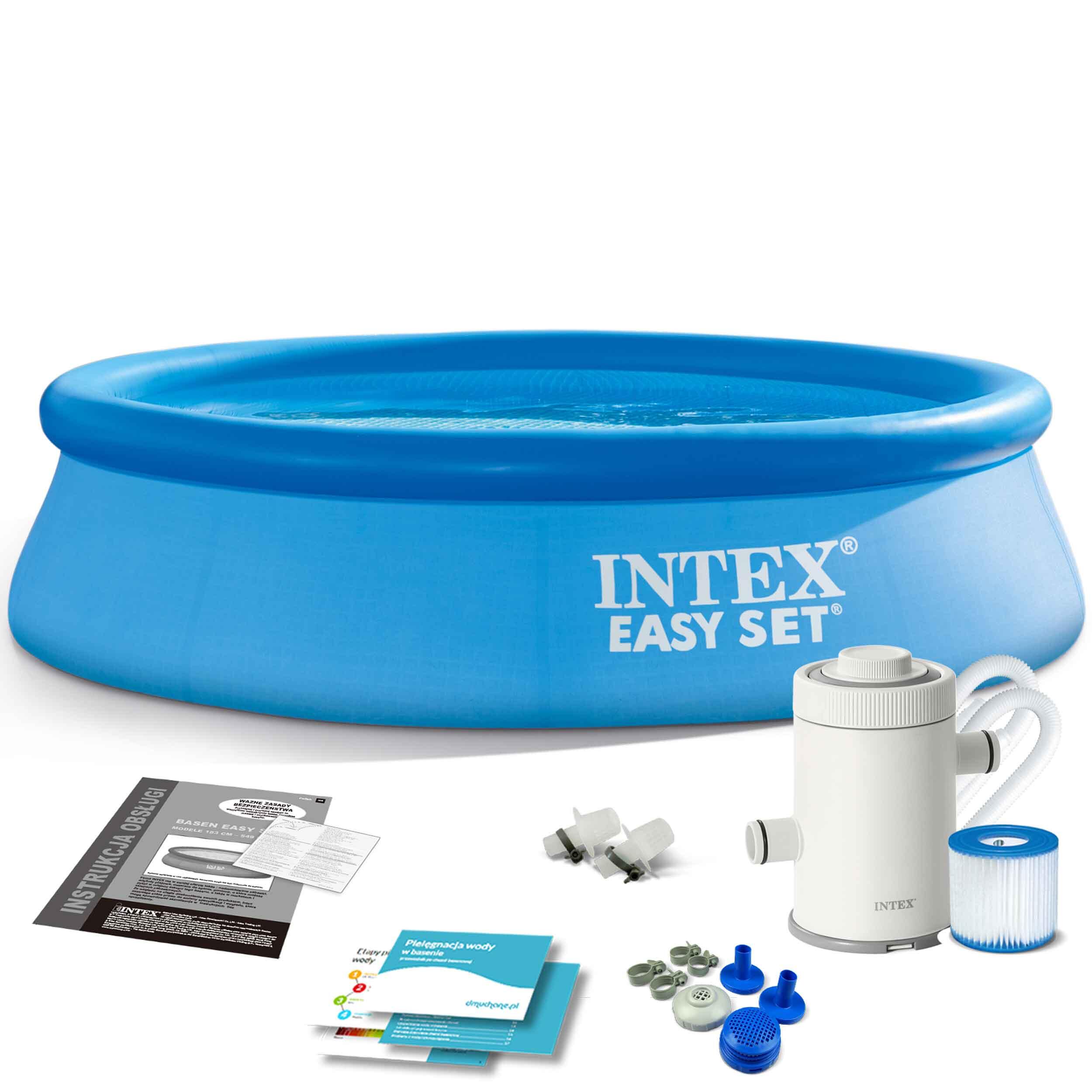 Basen ogrodowy rozporowy Intex 28108 + Pompa