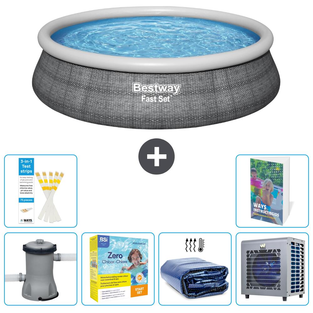 BESTWAY Basen Fast Set Okrągły - 457x84 cm - 7-częściowy S331