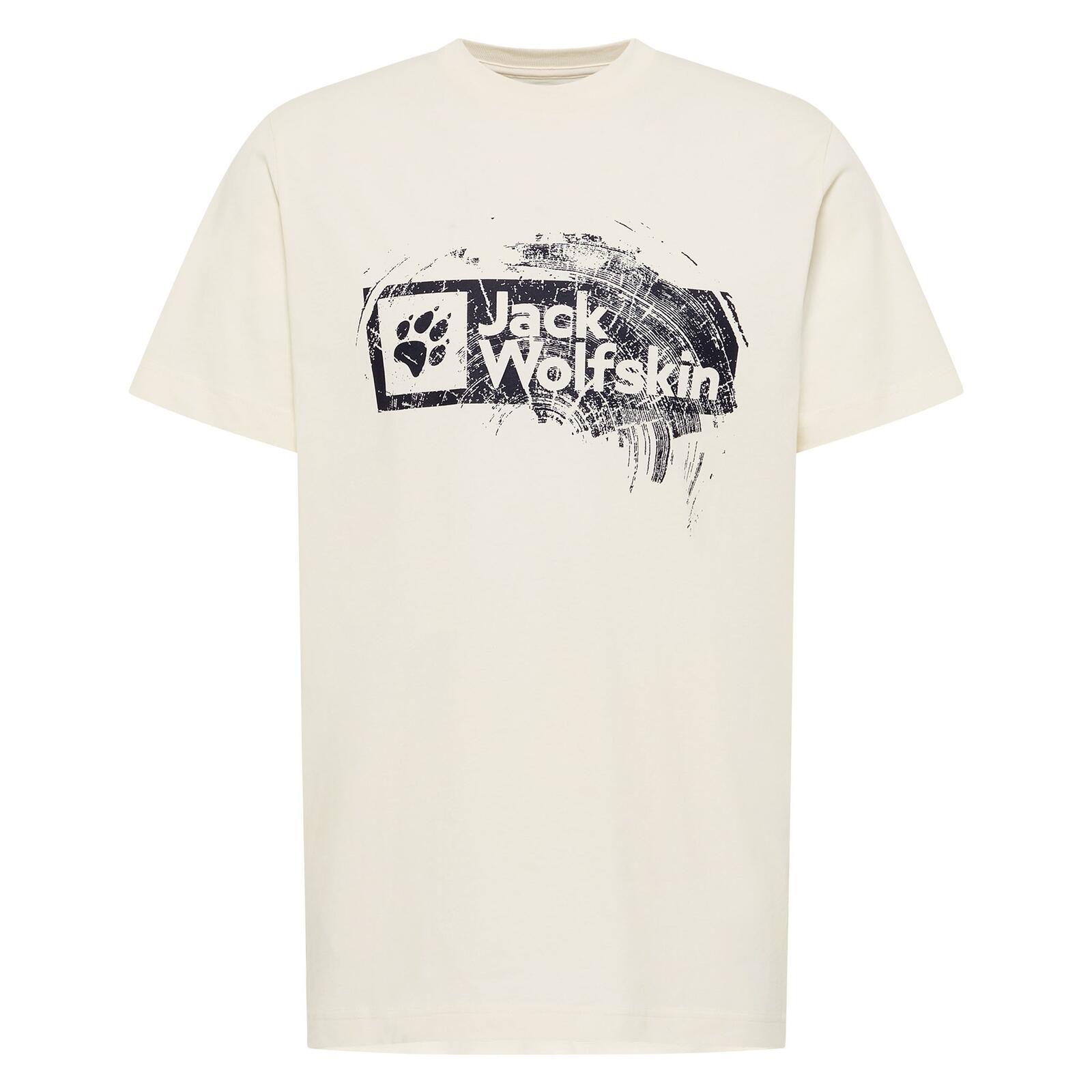 JACK WOLFSKIN Koszulka męska Brand T M wood cotton white-XL