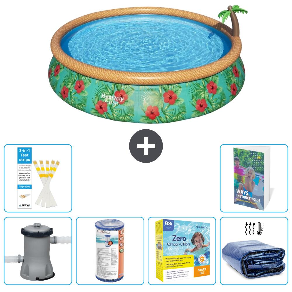 BESTWAY Basen Fast Set Okrągły - 457x84 cm - 7-częściowy S224