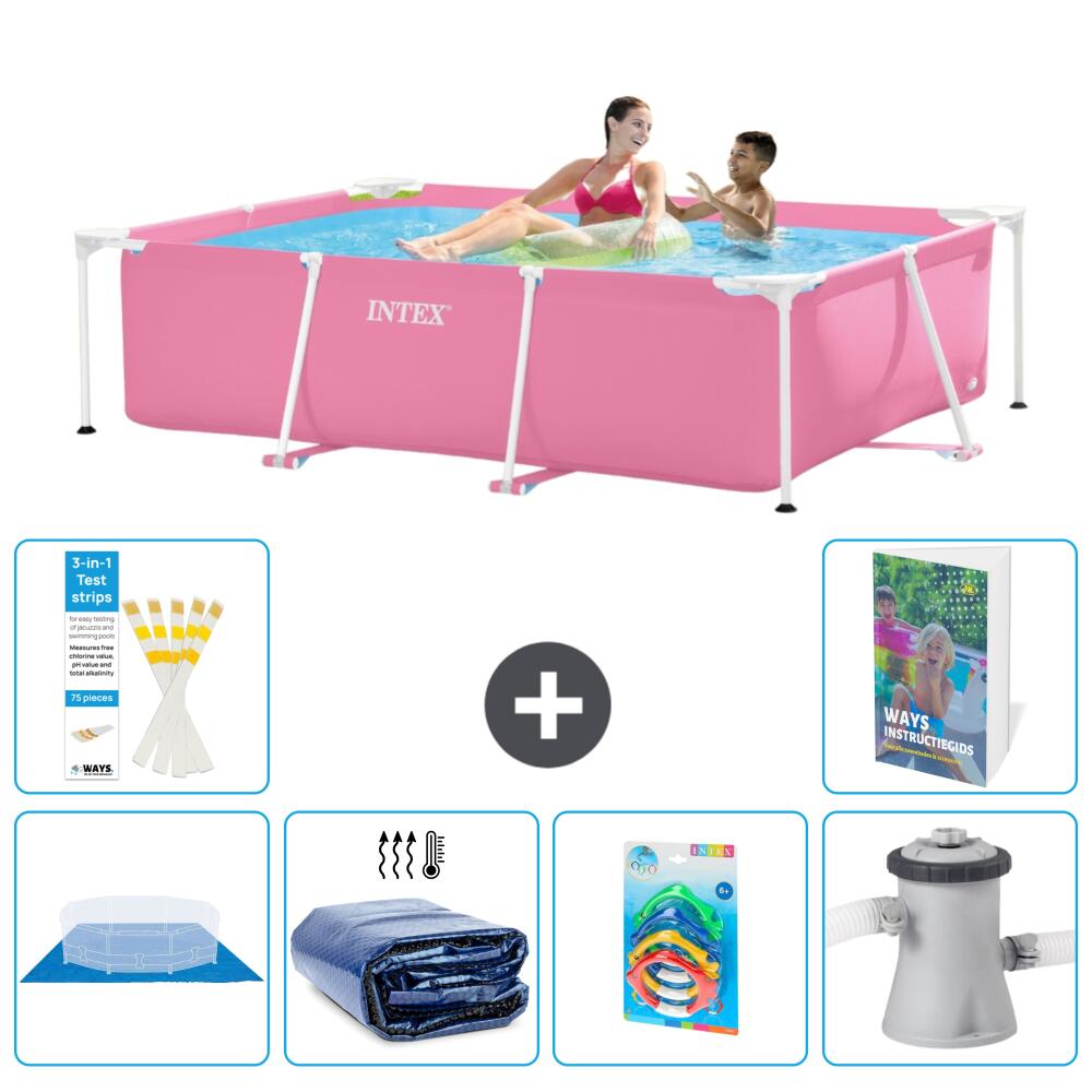 INTEX Basen ze stelażem Prostokątny - 220x150x60 cm - 7-częściowy S46