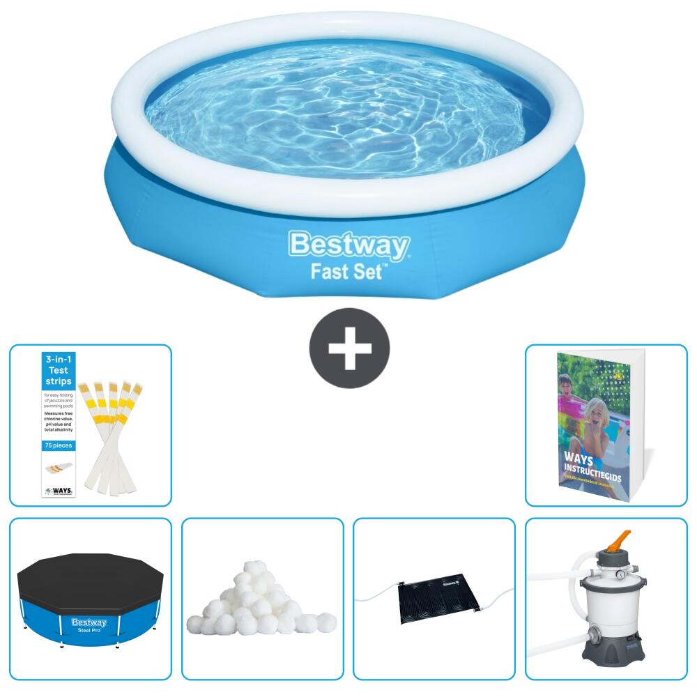 BESTWAY Basen Fast Set Okrągły - 305x66 cm - 7-częściowy S12