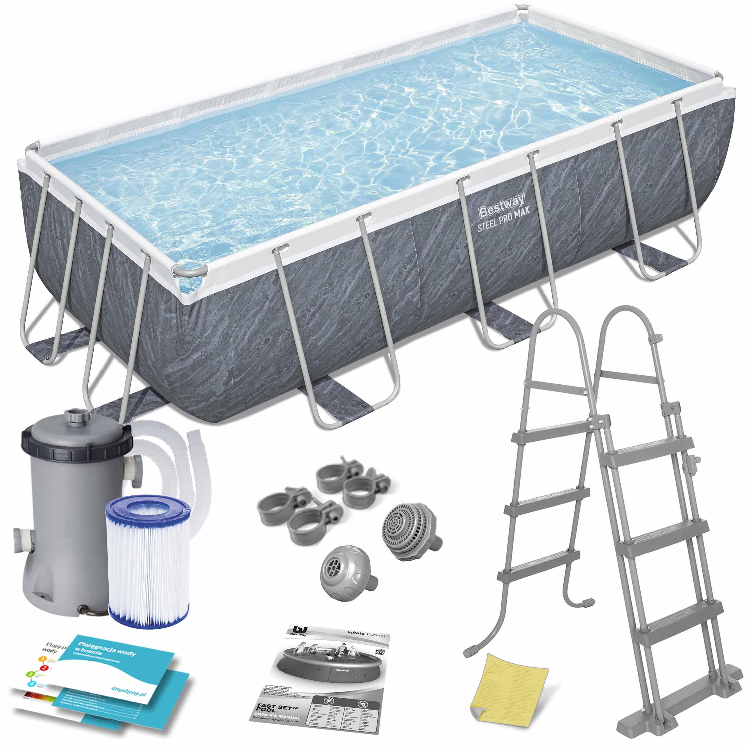 Basen ogrodowy stelażowy Bestway 404x201x100 cm zestaw 11w1
