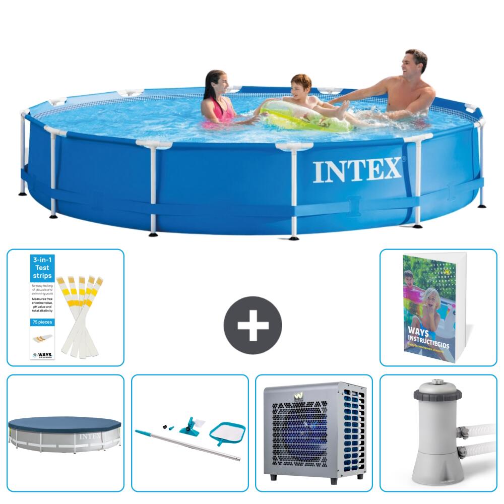 INTEX Basen ze stelażem Okrągły - 366x76 cm - 7-częściowy S109