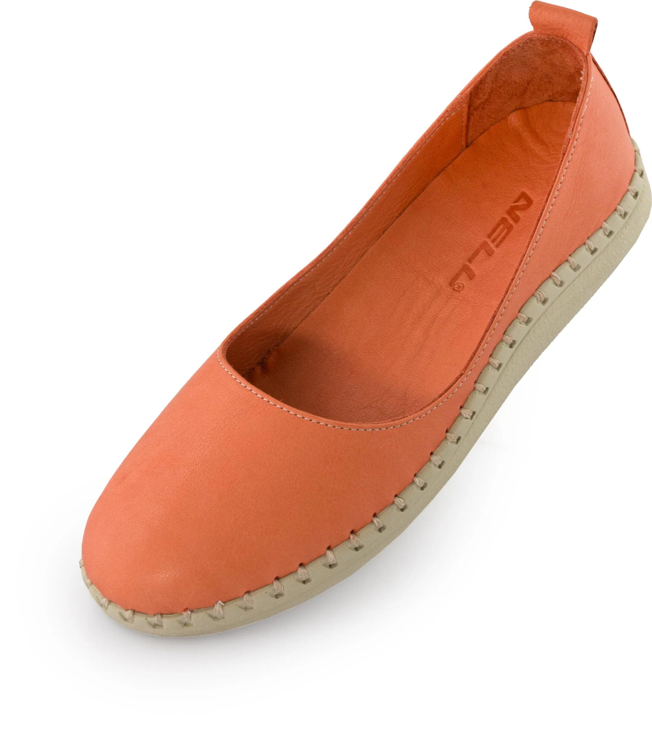Damskie skórzane balerinki Nell Pumpkin Orange