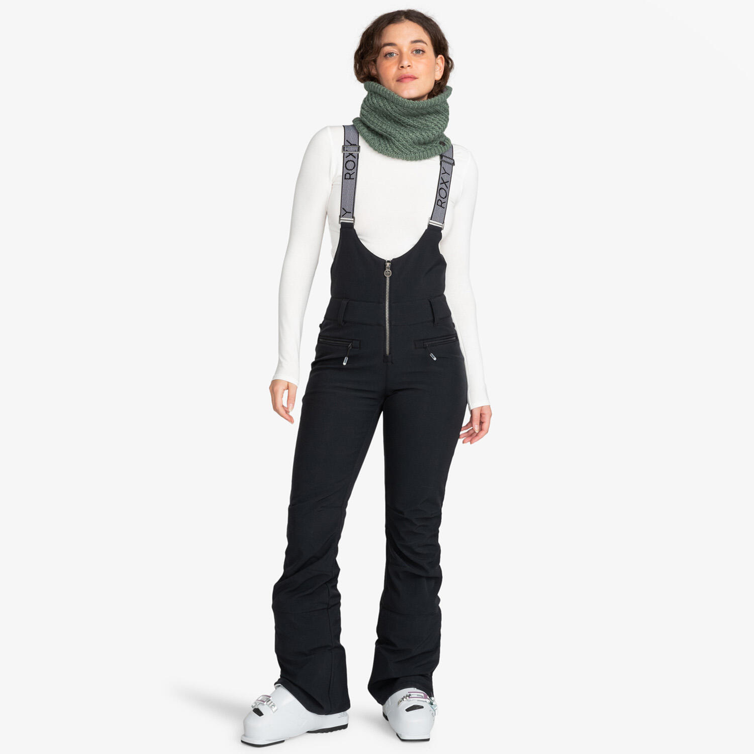 Spodnie narciarskie snowboardowe ROXY damskie ocieplane wodoodporne szelki