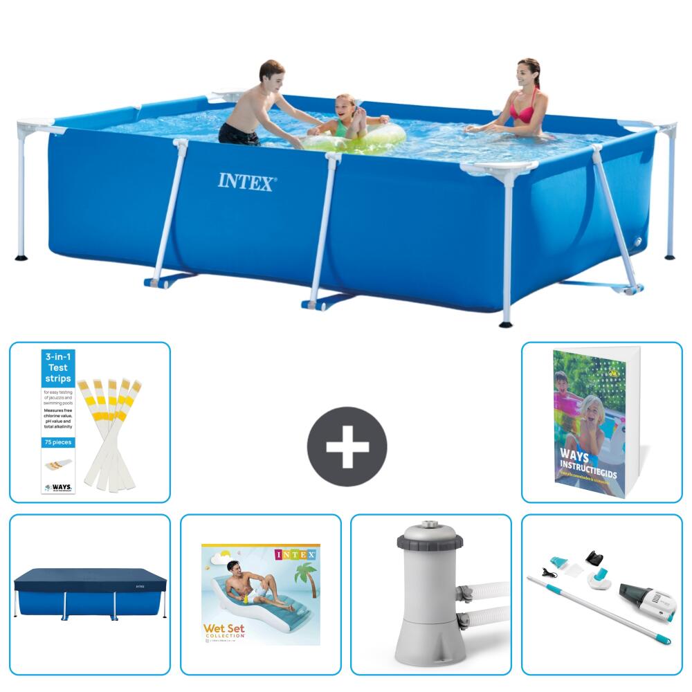 INTEX Basen ze stelażem Prostokątny - 300x200x75 cm - 7-częściowy S62