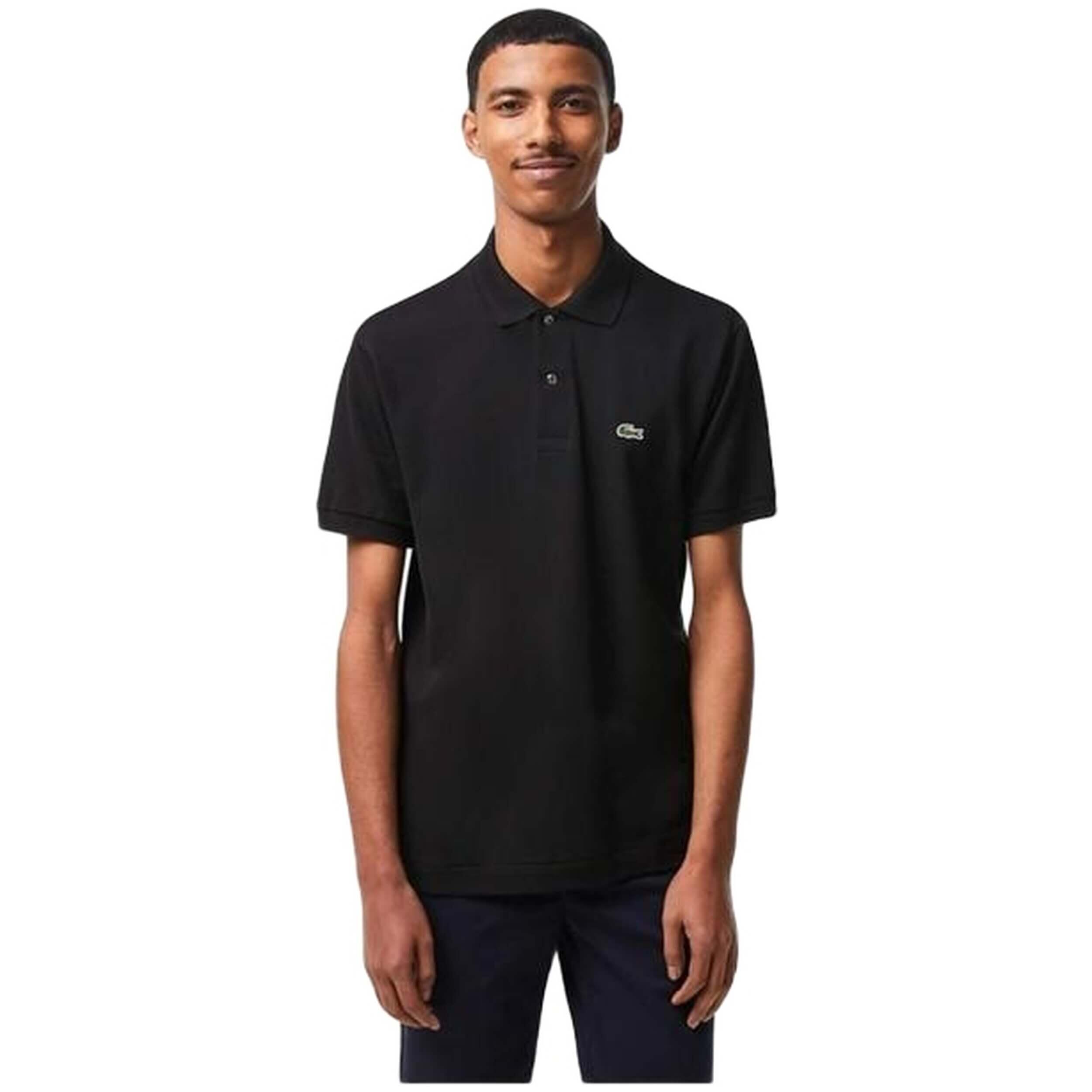 Lacoste Model L1212 Short Sleeved Ribbed Collar S Kolor Czarny