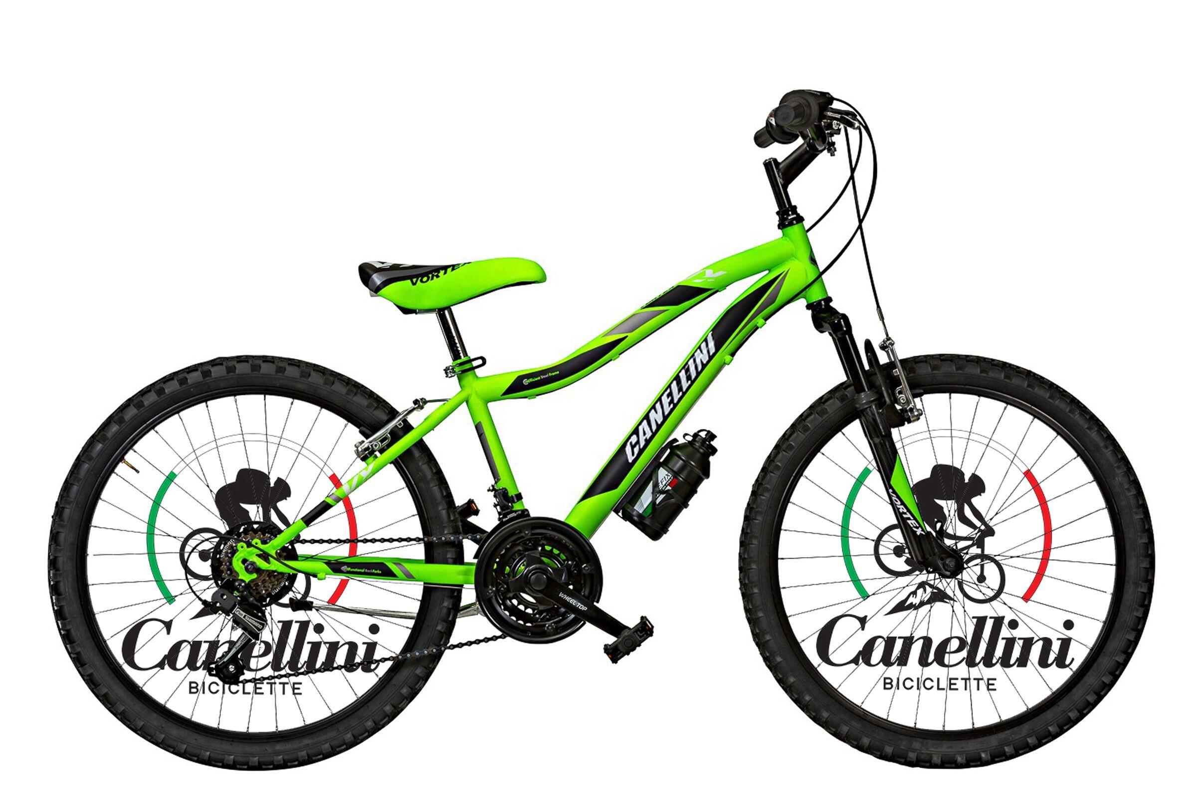 Rower Dziecięcy MTB Canellini VORTEX 24 - Zielony/Czarny