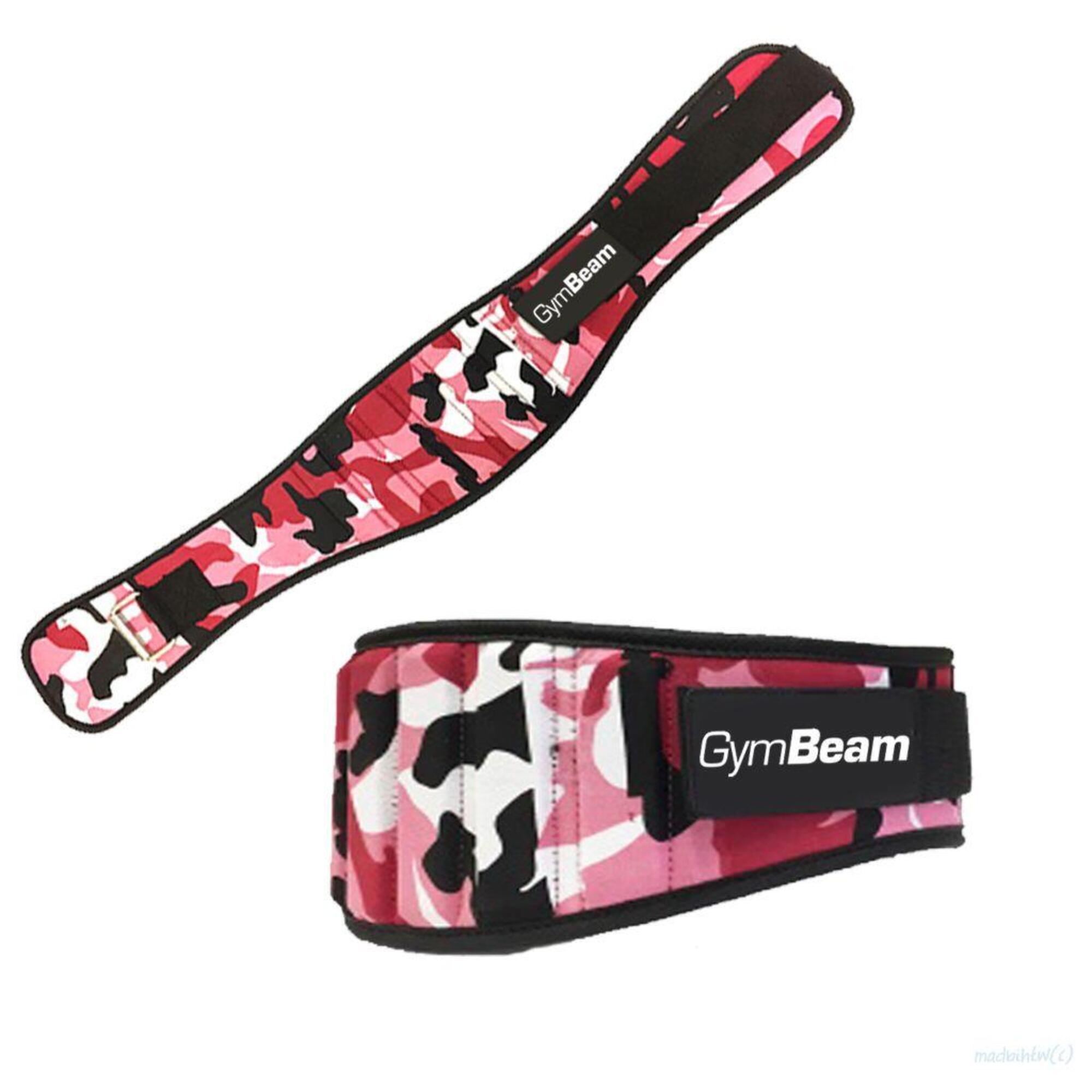 Pas do fitnessu damski nylonowy z rzepem Pink Camo
