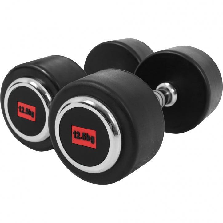 Zestaw hantli 25 kg: 2 x hantla gumowana 12,5 kg