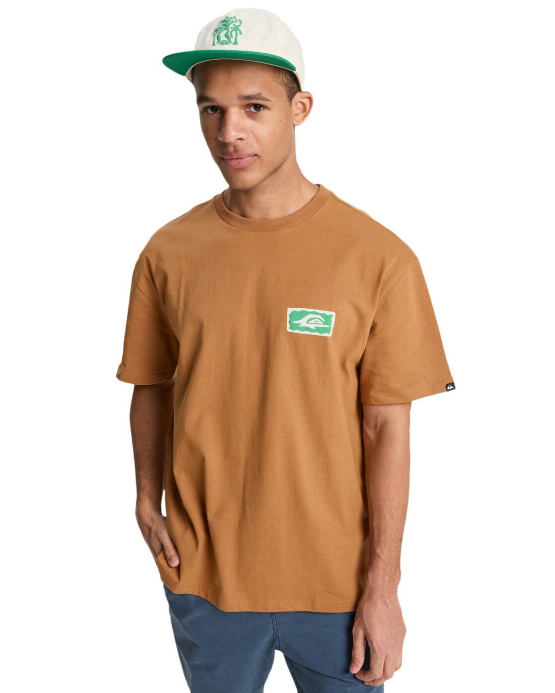 T-Shirt Quiksilver Krótki Rękaw Brązowy Męski