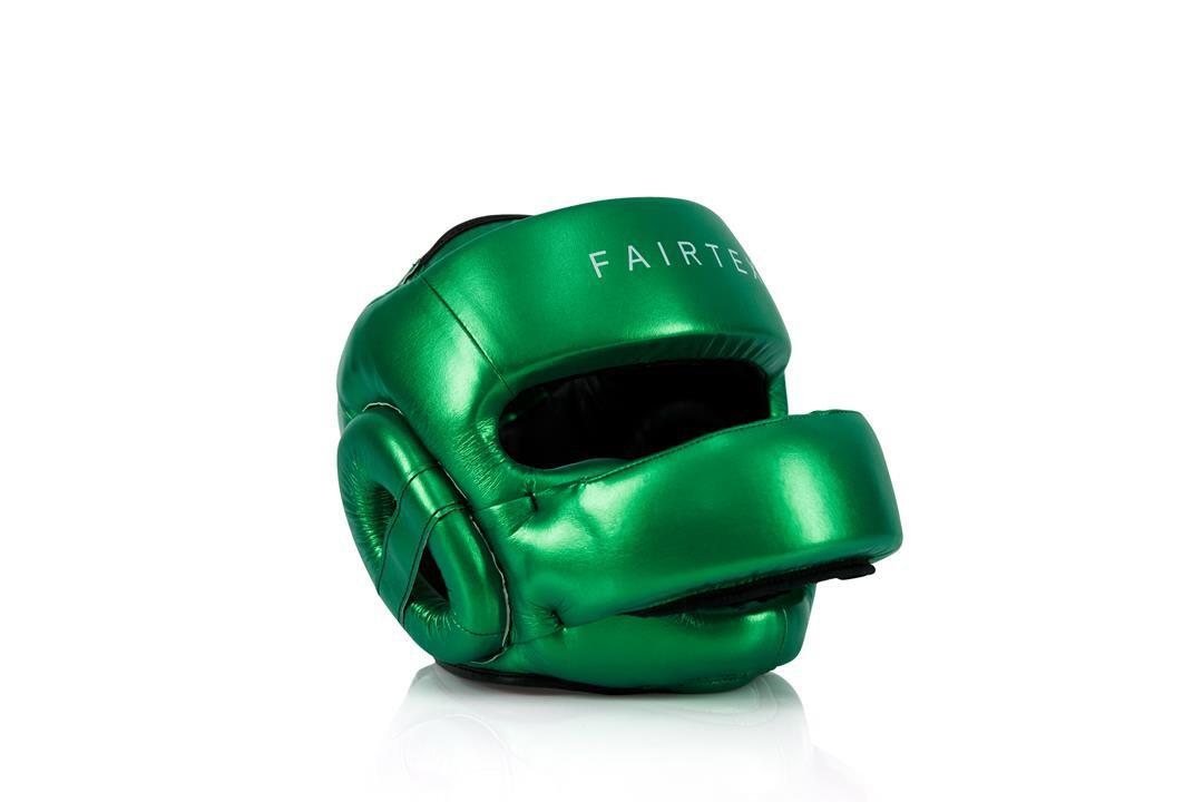 Kask Bokserski Sparingowy Fairtex HG17 z Ochroną Nosa Zielony M