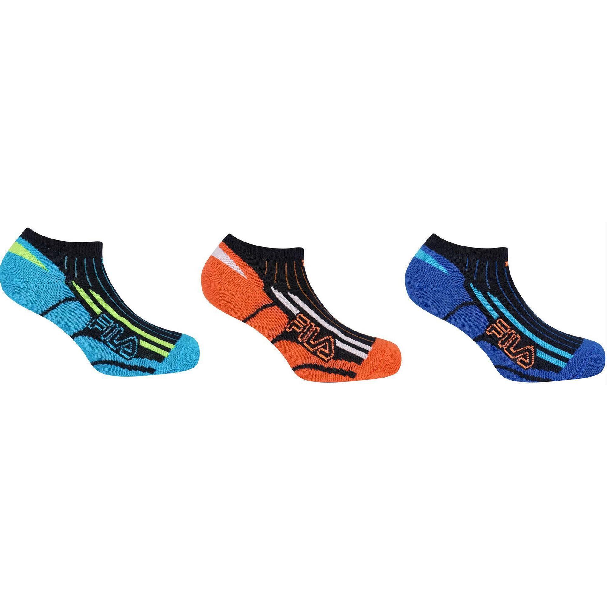 Fila 3-pack skarpetek junior sneaker no‑show navy/teal/paprika rozmiar 35-38