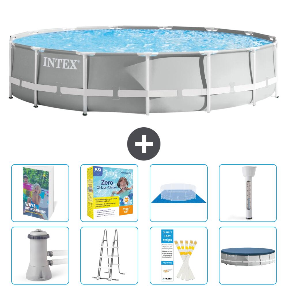 INTEX Basen Prism Frame Okrągły - 457x107 cm - 9-częściowy S532