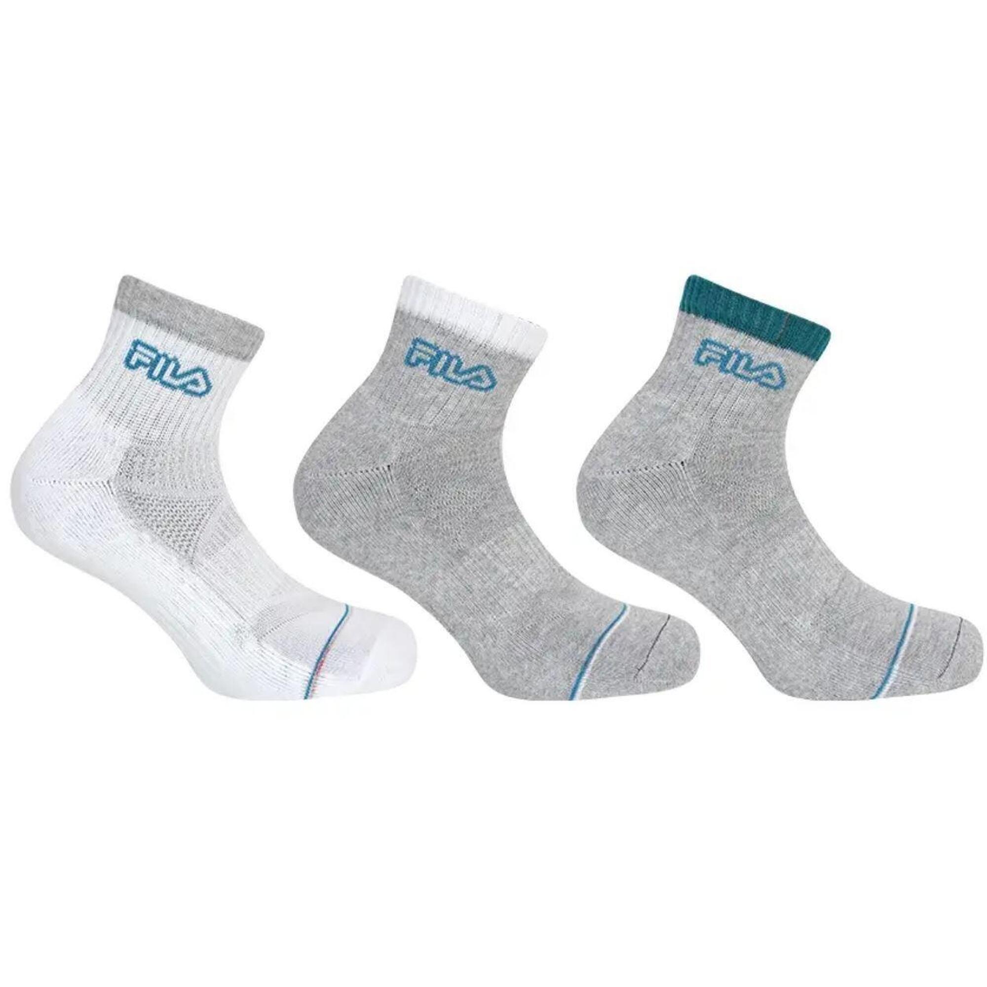 Fila 3-pack skarpet quarter biało-szare 43-46