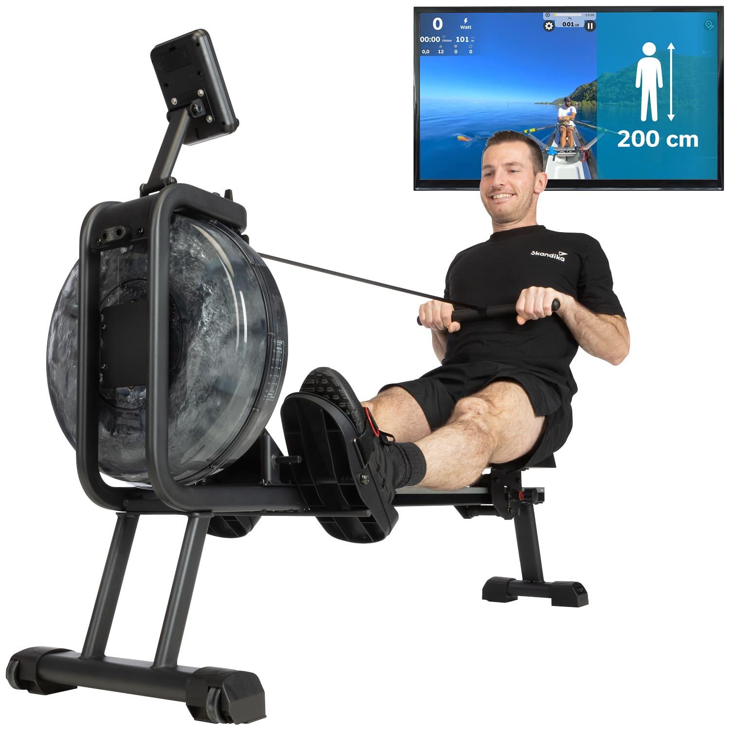 Wioślarz stacjonarny wodny Mora ze zbiornikiem 90°, wyświetlaczem LCD, do 150 kg