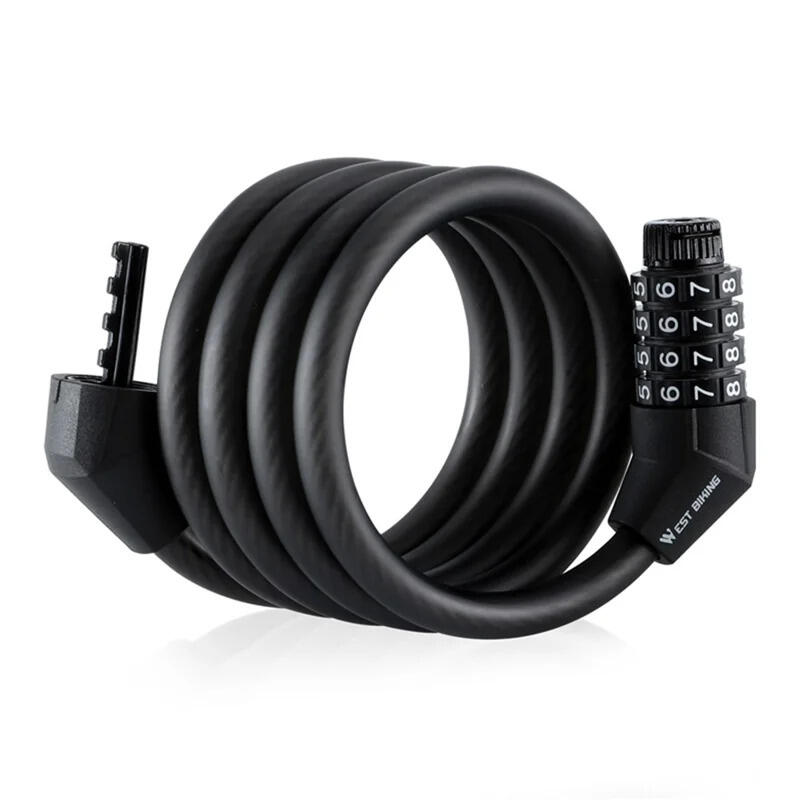 Zamek rowerowy na kabel stalowy - Zamek z kodem 4 cyfr