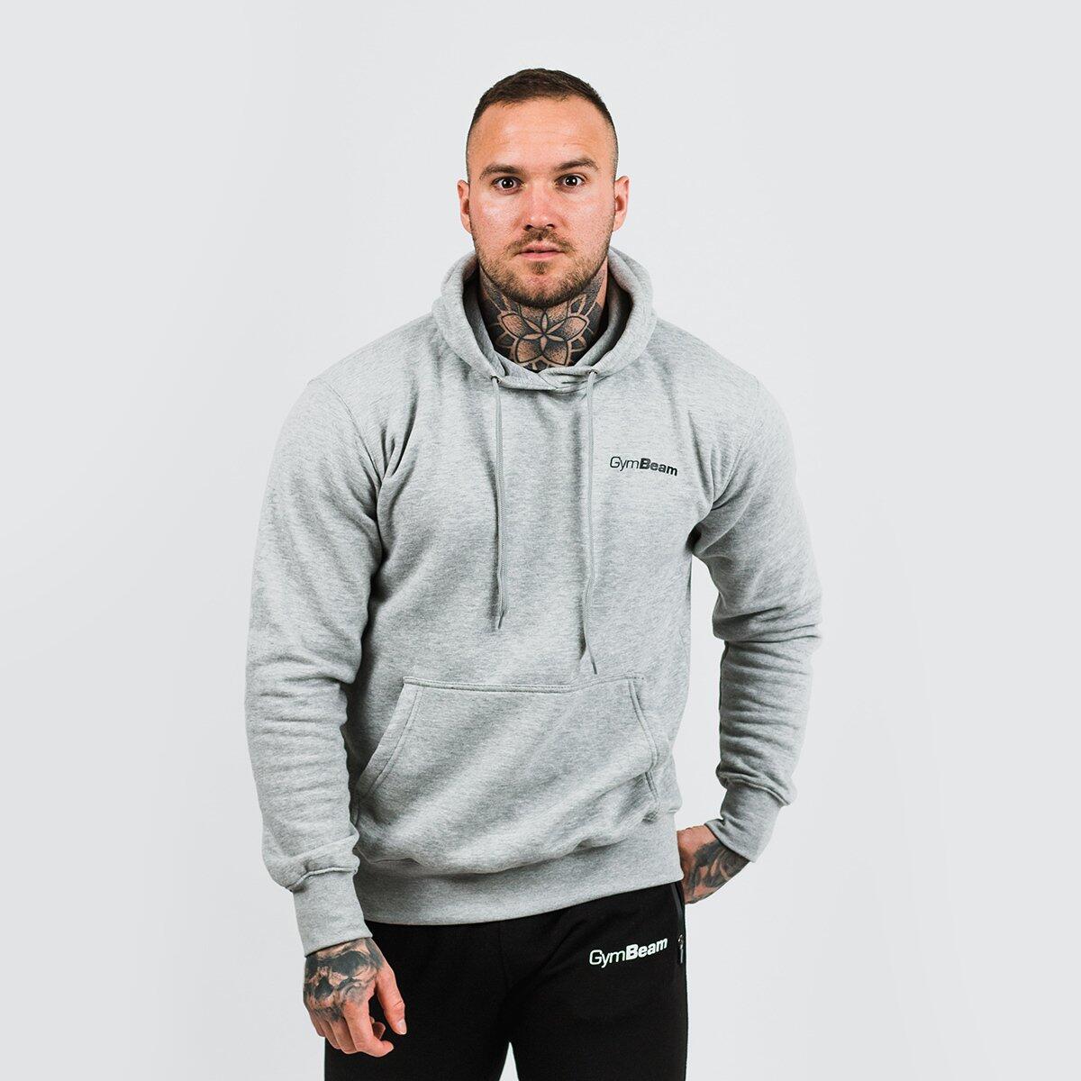 Bluza męska fitness z kapturem szaro-czarna Athlete