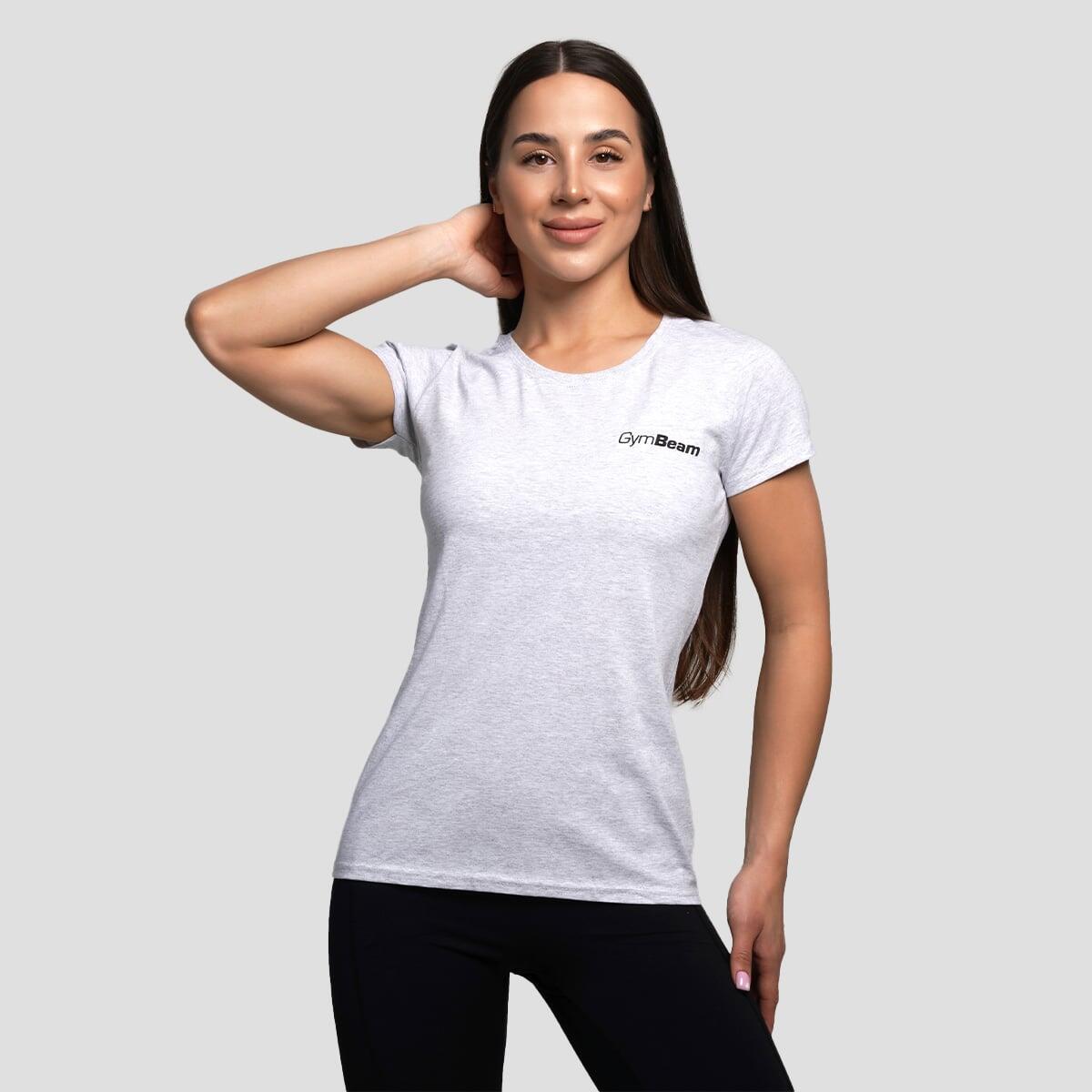 Koszulka damska fitness z krótkim rękawem szara Basic