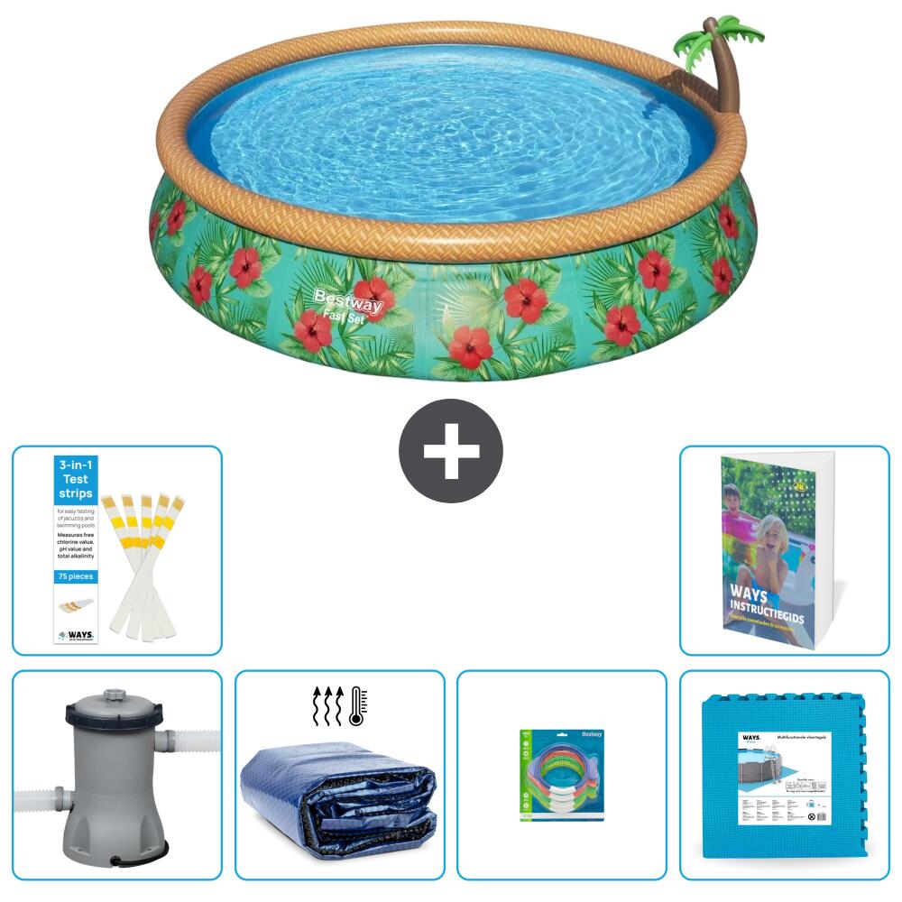 BESTWAY Basen Fast Set Okrągły - 457x84 cm - 7-częściowy S229