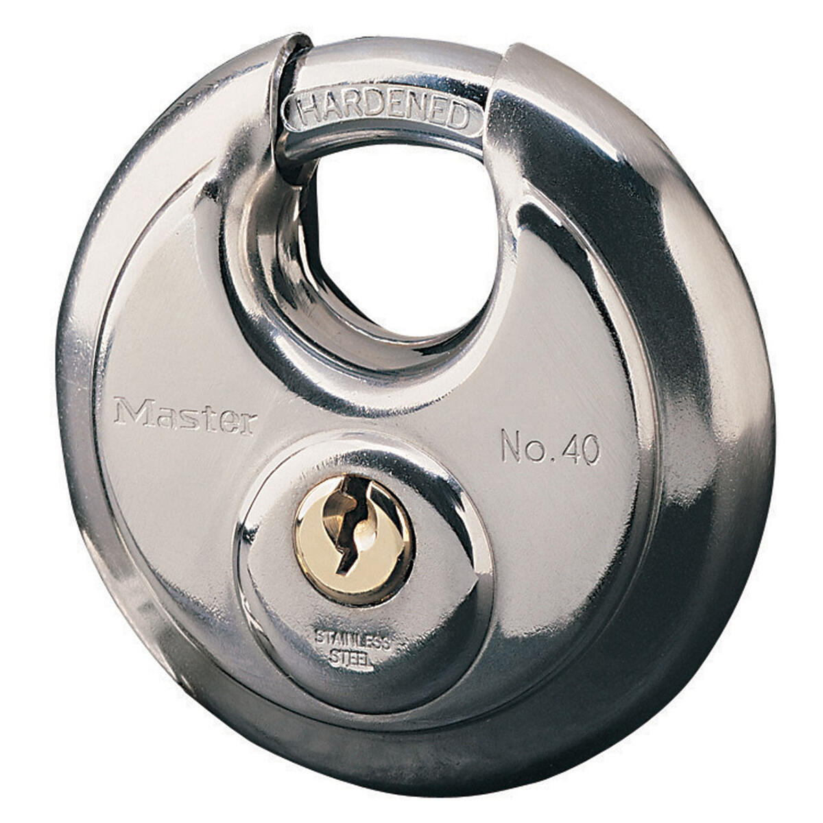 Kłódka dyskowa morska na klucz Master Lock 40EURD, kolor szary, 9,6 x 7 x 2,8 cm