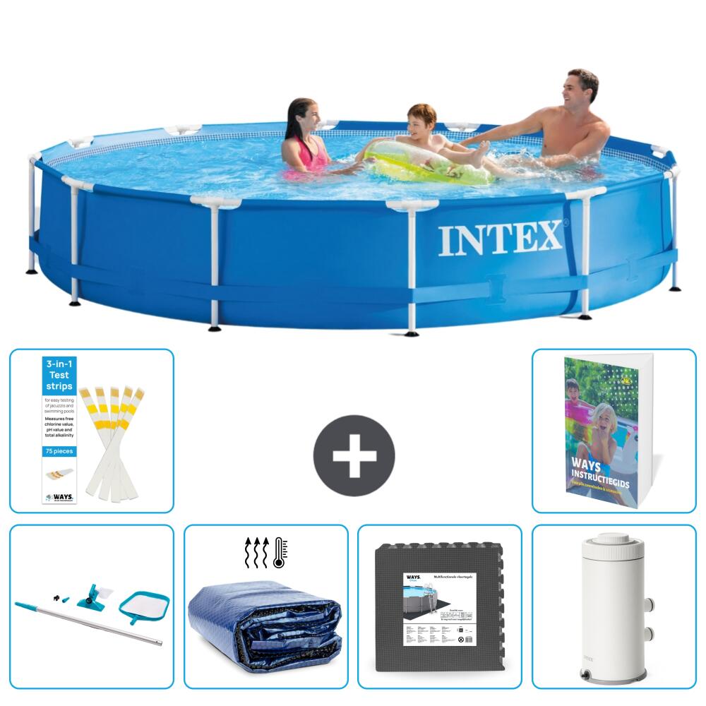 INTEX Basen ze stelażem Okrągły - 366x76 cm - 7-częściowy S43