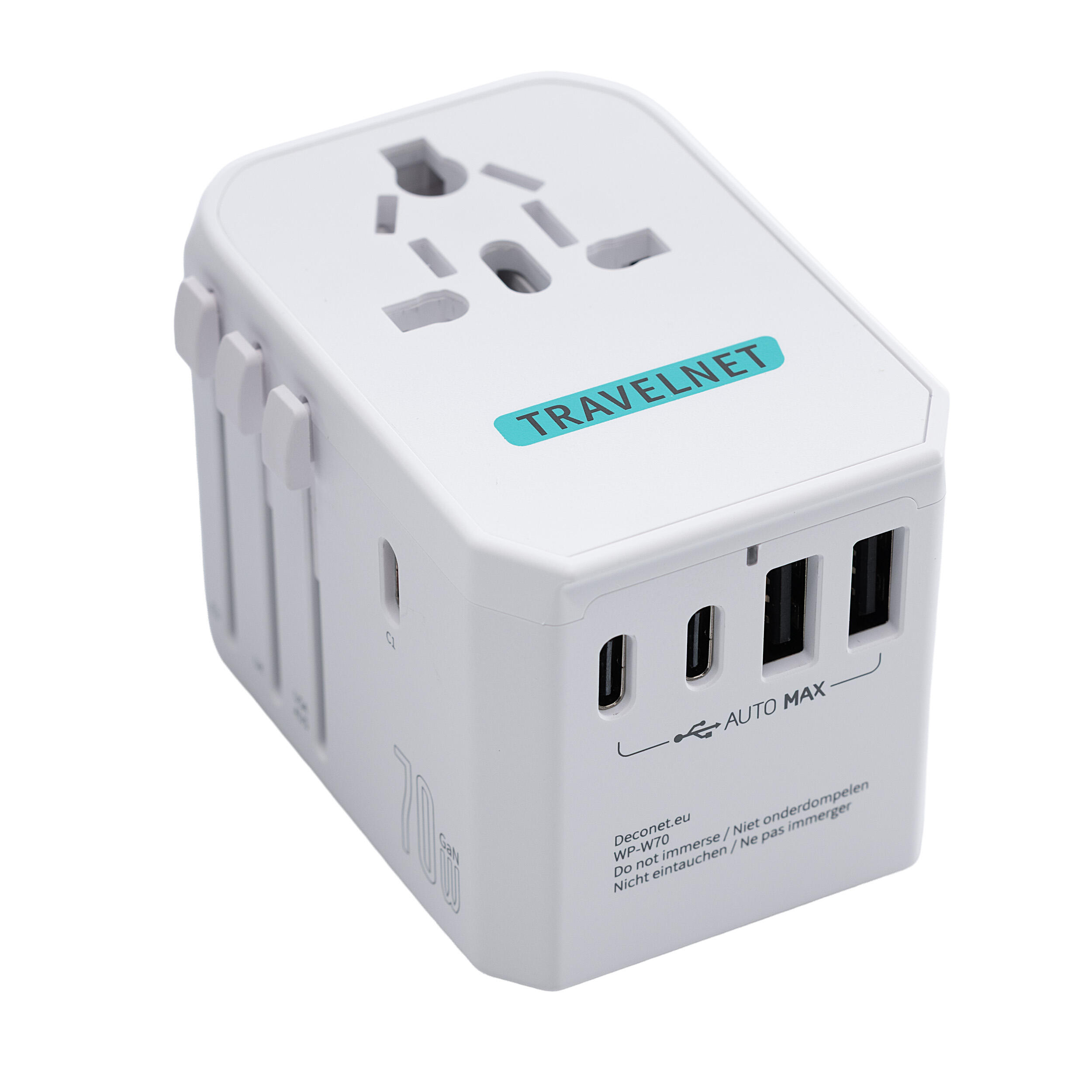 Adapter podróżny uniwersalny Travelnet 70W – 3x USB-C & 2x USB-A
