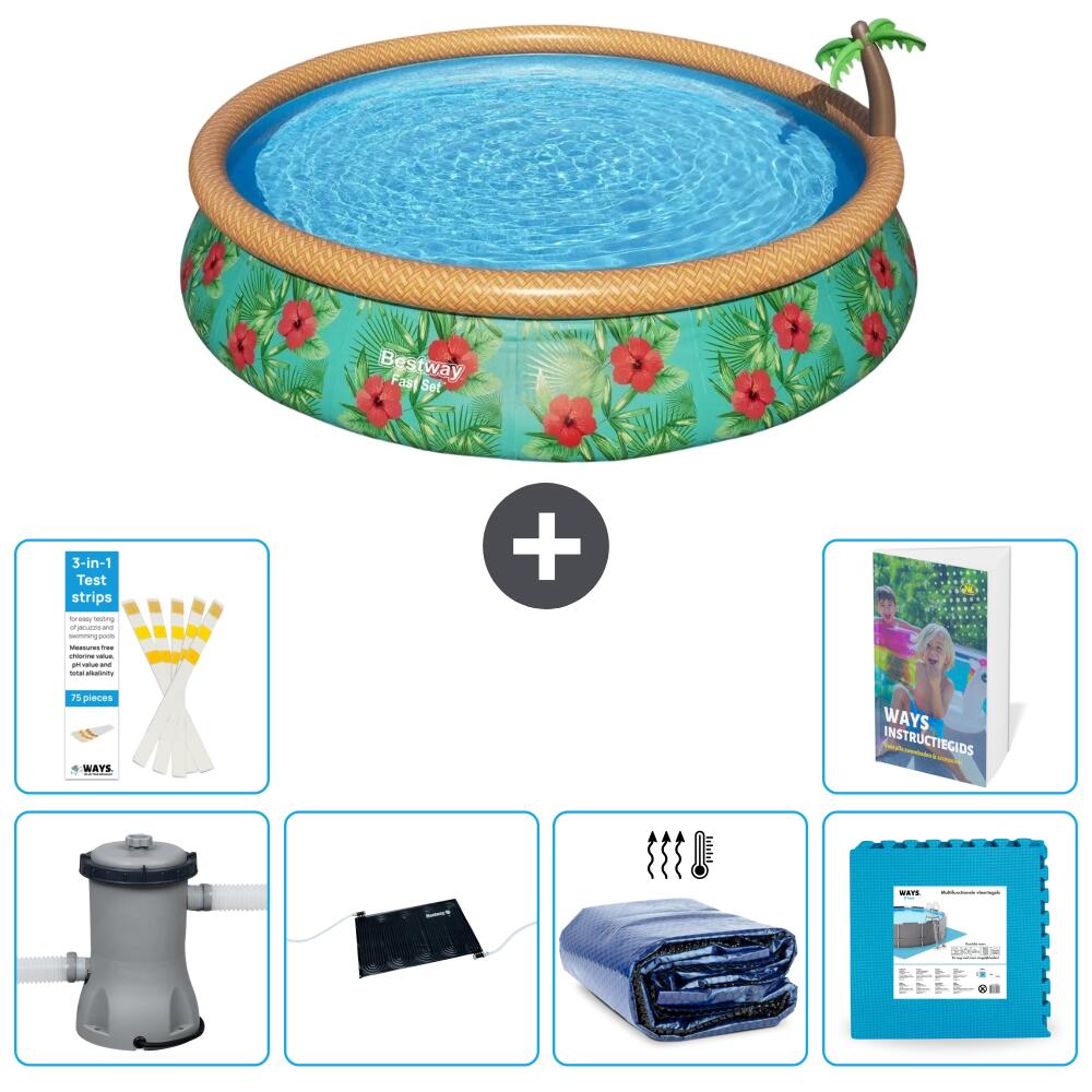 BESTWAY Basen Fast Set Okrągły - 457x84 cm - 7-częściowy S340