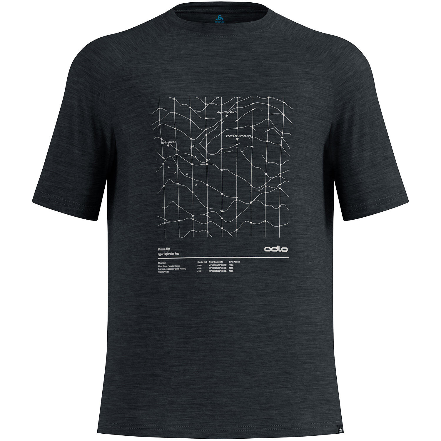 Koszulka z nadrukiem Odlo Merino Tencel Hyper Map Crew Neck S/S