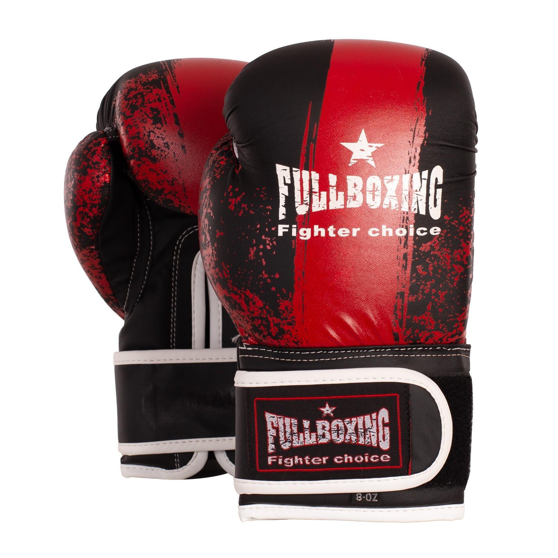 Rękawice bokserskie Fullboxing Huracan czarno-czerwone