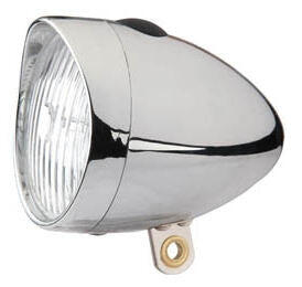 Edge Retro 3-LED lampka rowerowa chrom, baterie w zestawie