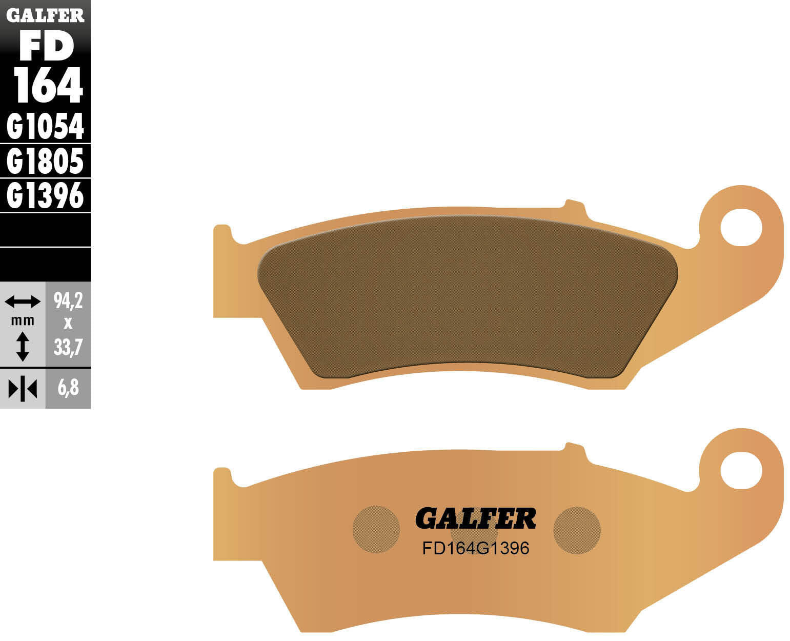 GALFER FD164 klocki hamulcowe spiekane ECE R90