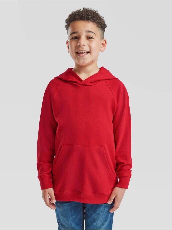 Fruit Of The Loom Lightweight Hooded Sweat Kids Swearshirt Rojo