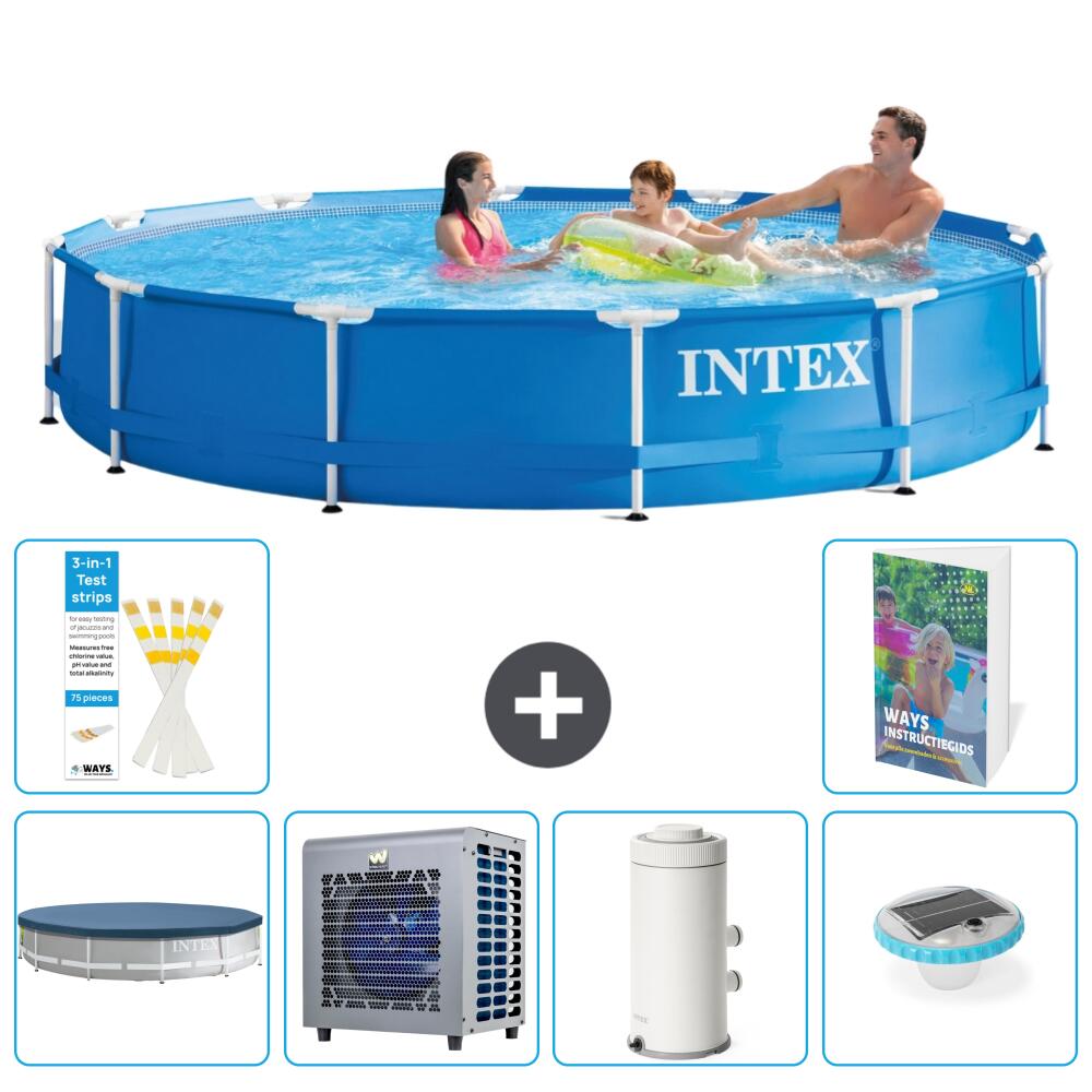 INTEX Basen ze stelażem Okrągły - 366x76 cm - 7-częściowy S1
