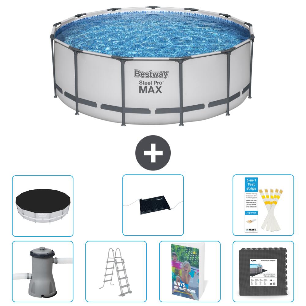 BESTWAY Basen Steel Pro MAX Okrągły - 427x84 cm - 8-częściowy S543