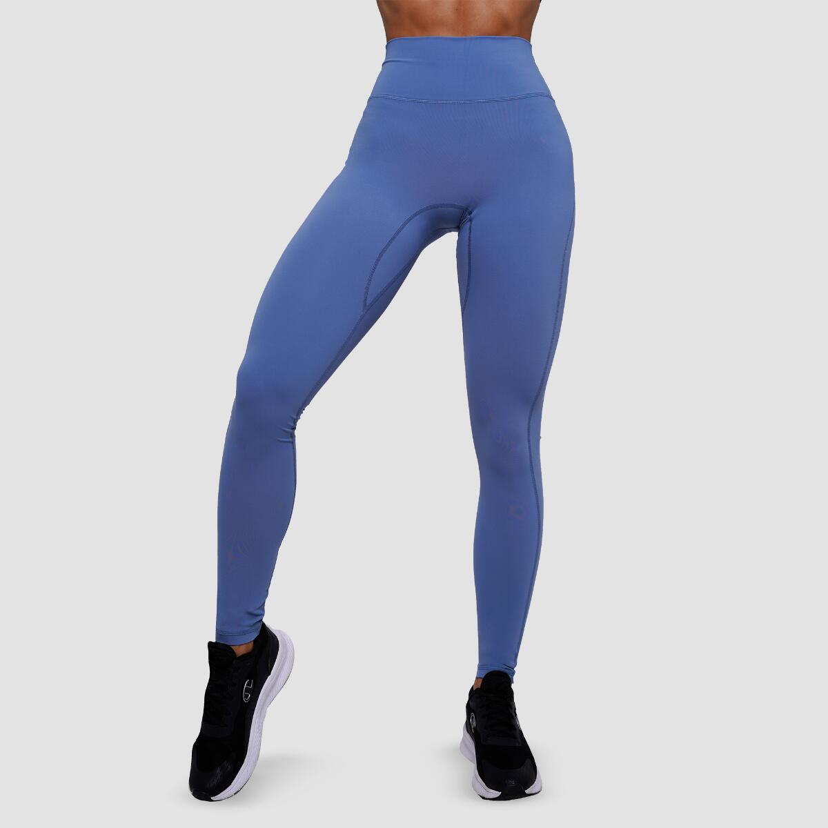 Legginsy damskie functional training z wysokim stanem niebieskie FIT