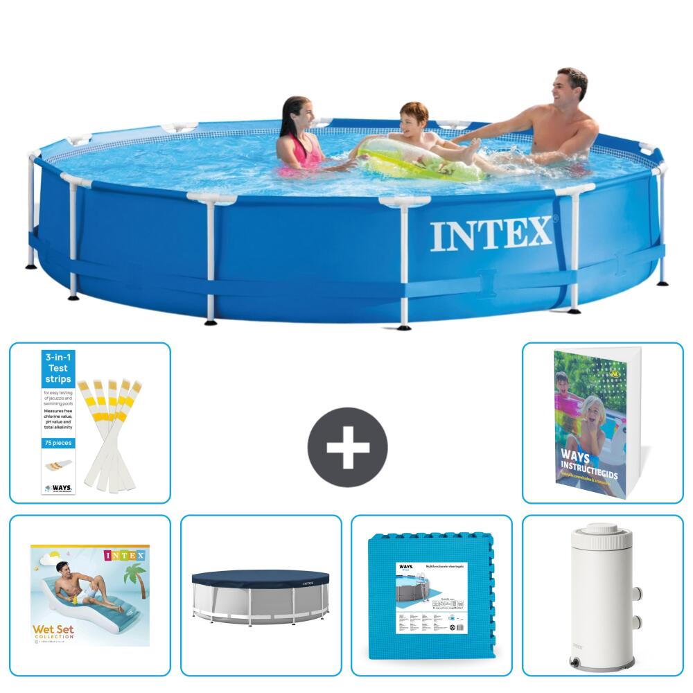 INTEX Basen ze stelażem Okrągły - 366x76 cm - 7-częściowy S137